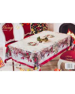 Новогодняя скатерть гобеленовая Размер 150на310см