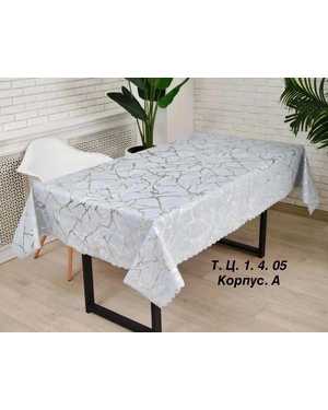 Скатерть Клеенка на тканевой основе с узором мрамор Размер 110 на 140см