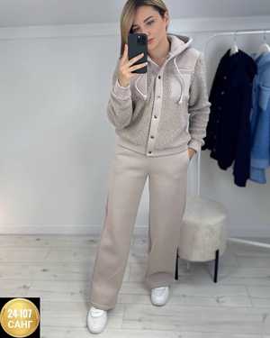 ЖЕНСКИЙ КОСТЮМ ДВОЙКА ТКАНЬ ФЛИС + БАРАШКА