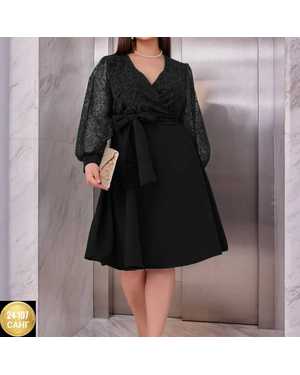 ПЛАТЬЕ ТКАНЬ КРЕП С ДОРОГИМ ГИПЮРОМ