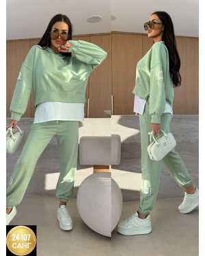 ЖЕНСКИЙ КОСТЮМ ДВОЙКА ТКАНЬ ТРИКОТАЖ + ЛАЙТ