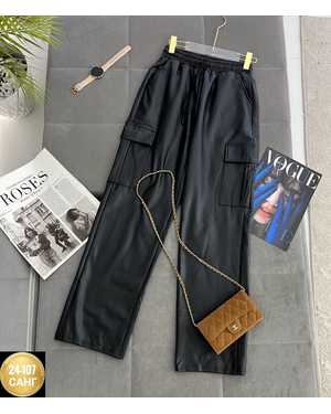 ШТАНЫ ТКАНЬ ЭКО-КОЖА С НАЧЕСОМ