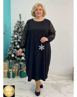 ПЛАТЬЕ ТКАНЬ КРЕП+ГЕПЮР