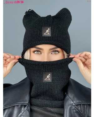 ШАПКА ВЗРОСЛЫЙ РАЗМЕР: ЕДИНЫЙ 70% ШЕРСТЬ, 30% АКРИЛ СЕЗОН ЗИМА