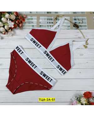 Женский комплект нижнего белья топик + трусы Состав : Хлопок