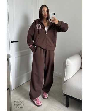 ЖЕНСКИЙ КОСТЮМ ТКАНЬ УТЕПЛЁННЫЙ С НАЧЁСОМ