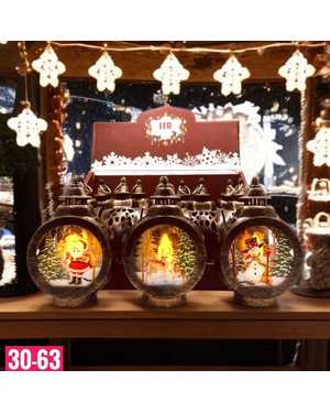 Новогодний фонарик с подсветкой Размер 9х13 см без выбора