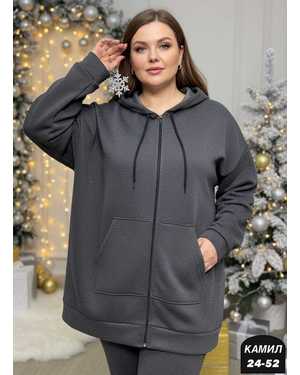 КАРДИГАН В РАЗМЕР ТКАНЬ ФЛИС С НАЧЁСОМ