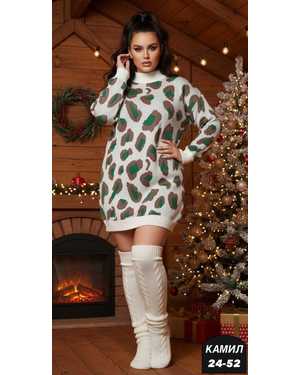 ПЛАТЬЕ-ТУНИКА ТКАНЬ ШЕРСТЬ АНГОРА