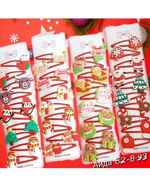 Набор новогодних заколок 10шт