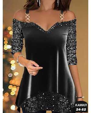 БЛУЗКА ТКАНЬ КРЕП И ЛЮРЕКС