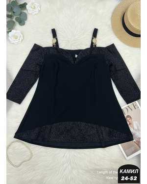 БЛУЗКА ТКАНЬ КРЕП И ЛЮРЕКС