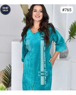 ХАЛАТ ТКАНЬ ВЕЛЮР С ПРИНТОМ