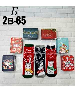 Женские новогодние носочки хлопковые Упаковка 3пары Размер: 36-41