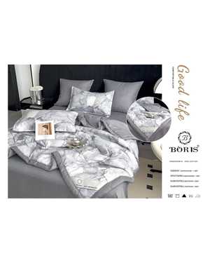 Комплект постельного белья с готовым одеялом Boris Ткань: Сатин Хлопок Наполнитель одеяло: Шелк Плотность ткани: 150гр(возможно замена на похожее)