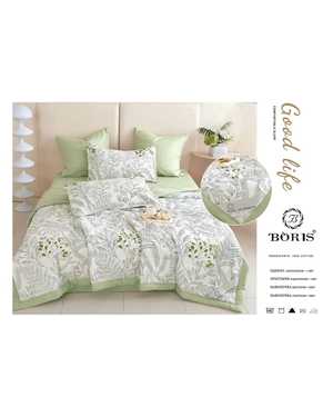 Комплект постельного белья с готовым одеялом Boris Ткань: Сатин Хлопок Наполнитель одеяло: Шелк Плотность ткани: 150гр(возможно замена на похожее)