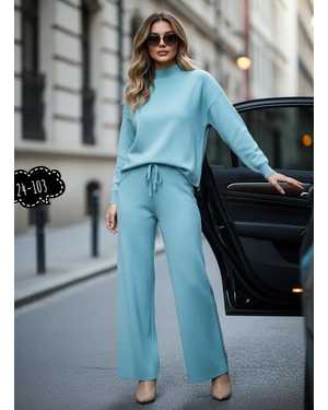 ЖЕНСКИЙ КОСТЮМ ДВОЙКА ТКАНЬ ВЯЗАНЫЙ КАШЕМИР