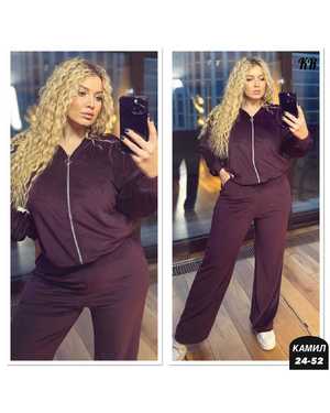 ЖЕНСКИЙ КОСТЮМ ДВОЙКА ТКАНЬ ЛОМАНЫЙ ВЕЛЮР