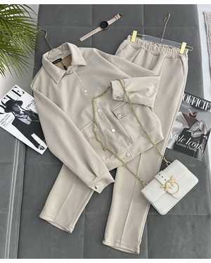 ЖЕНСКИЙ КОСТЮМ ДВОЙКА В РАЗМЕР ТКАНЬ СПАНДЕКС ЗАМШЕВАЯ ТЁПЛЫЙ