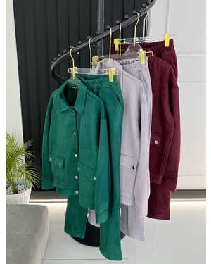 ЖЕНСКИЙ КОСТЮМ ДВОЙКА В РАЗМЕР ТКАНЬ СПАНДЕКС ЗАМШЕВАЯ ТЁПЛЫЙ