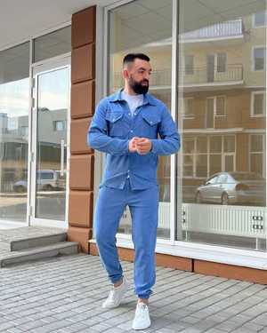 МУЖСКОЙ КОСТЮМ ДВОЙКА В РАЗМЕР ТКАНЬ СПАНДЕКС ЗАМШ