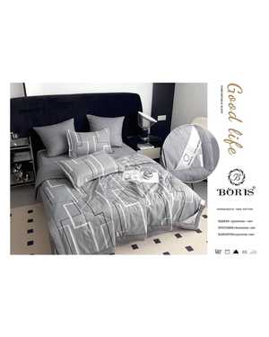 Комплект постельного белья с готовым одеялом Boris. Ткань: Сатин Хлопок Наполнитель одеяло: Шелк(возможно замена на похожее)