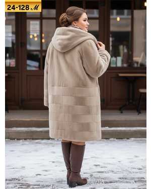 ШУБА ТКАНЬ ИМИТАЦИЯ ПОД НОРКУ КРЕСТОВКУ