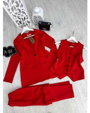 ЖЕНСКИЙ КОСТЮМ ТРОЙКА В РАЗМЕР ТКАНЬ БАРБИ